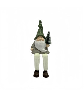 Adorno de Navidad Santa Verde Sentado 14 cm Alparamis