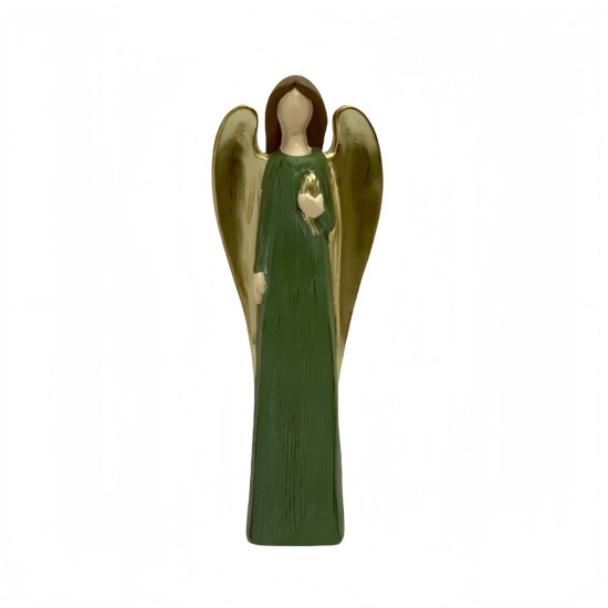 Adorno de Navidad Ángel de Cerámica Verde 27 cm Alparamis