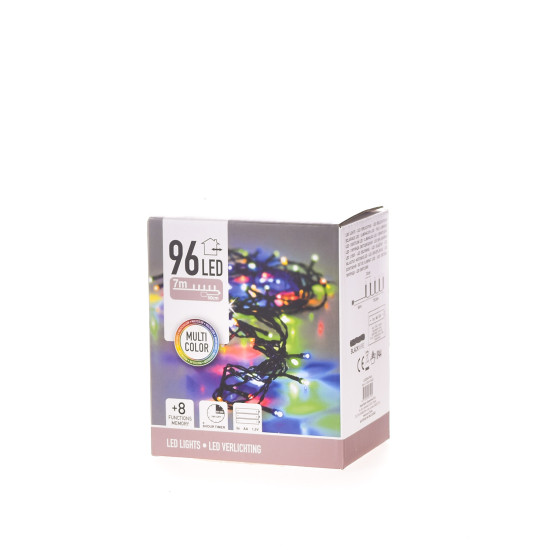 96 luces LED a Pila Multicolor con Cable Negro Alparamis