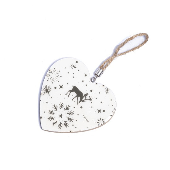 Colgante de Madera Arbol Estrella y Corazon Brillante Alparamis