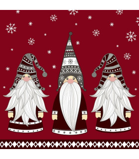 Servilletas 33 x 33 cm Gnomes Xmas