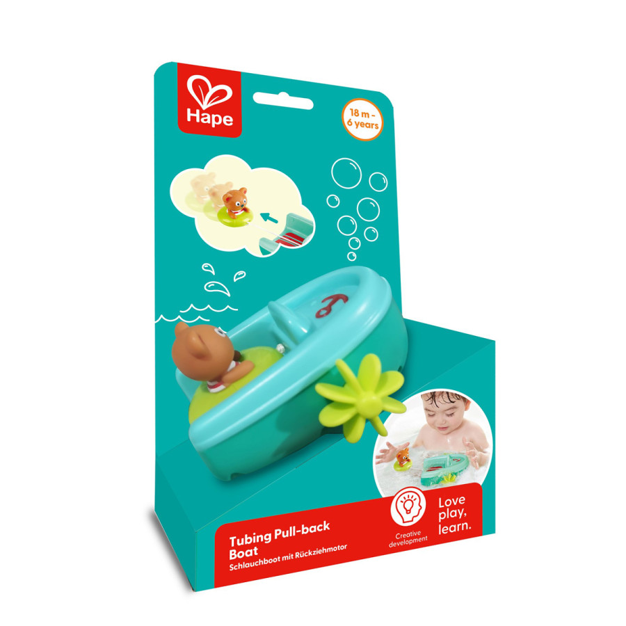 Osito en Barco con Mecanismo de Retroceso Hape