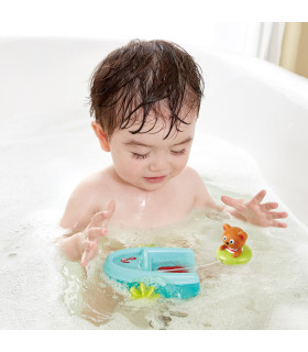 Osito en Barco con Mecanismo de Retroceso Hape