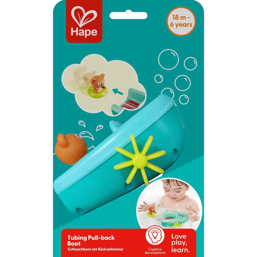 Osito en Barco con Mecanismo de Retroceso Hape