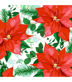Servilletas 24 x 24 cm Floral Xmas