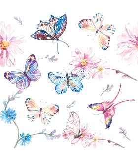 Servilletas 24 x 24 cm Butterflies