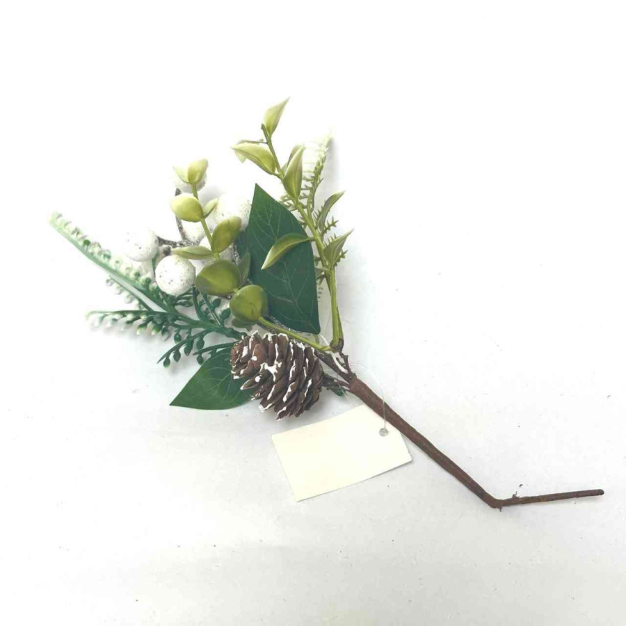 Adorno Pick de Bayas Blancas 28 cm Alparamis L24-13