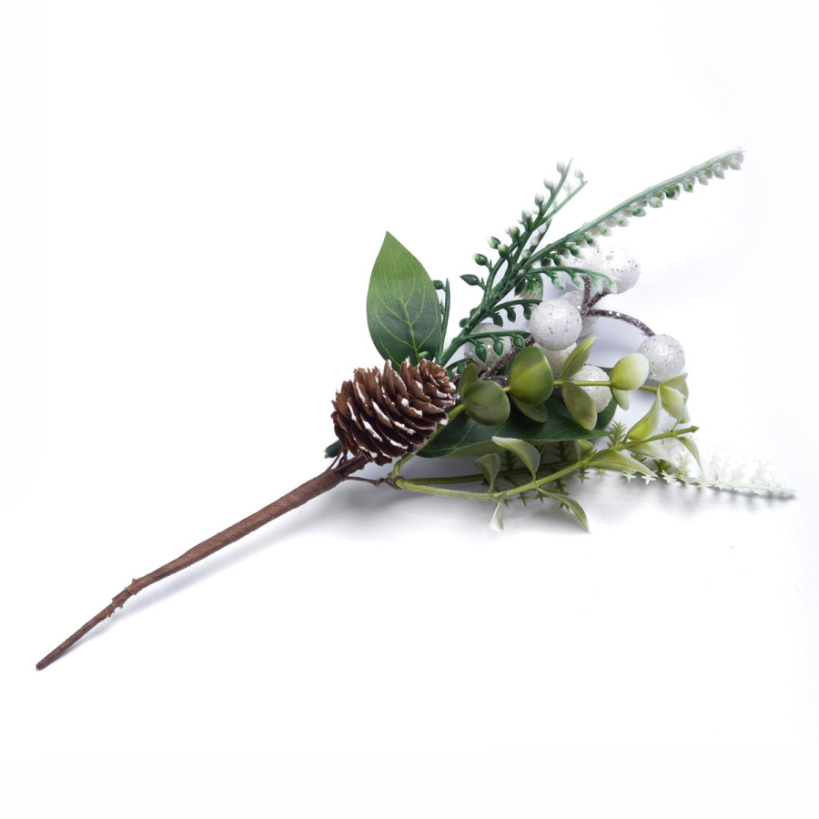 Adorno Pick de Bayas Blancas 28 cm Alparamis L24-13