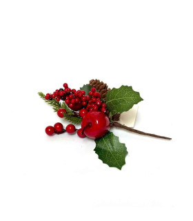 Adorno Pick de Bayas y Manzanas Rojas 20 cm Alparamis FX22-27