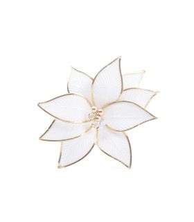 Adorno Estrella Federal Blanca Borde Dorado 25 cm Alparamis A24-4165