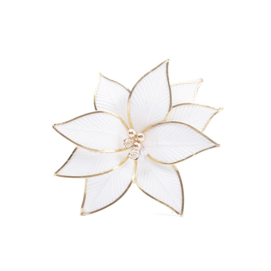 Adorno Estrella Federal Blanca Borde Dorado 25 cm Alparamis A24-4165