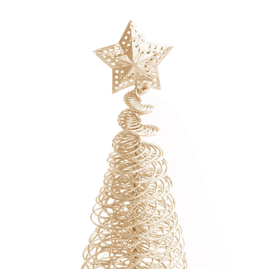 Adorno de Pino Metálico Dorado 9 x 9 x 26 cm