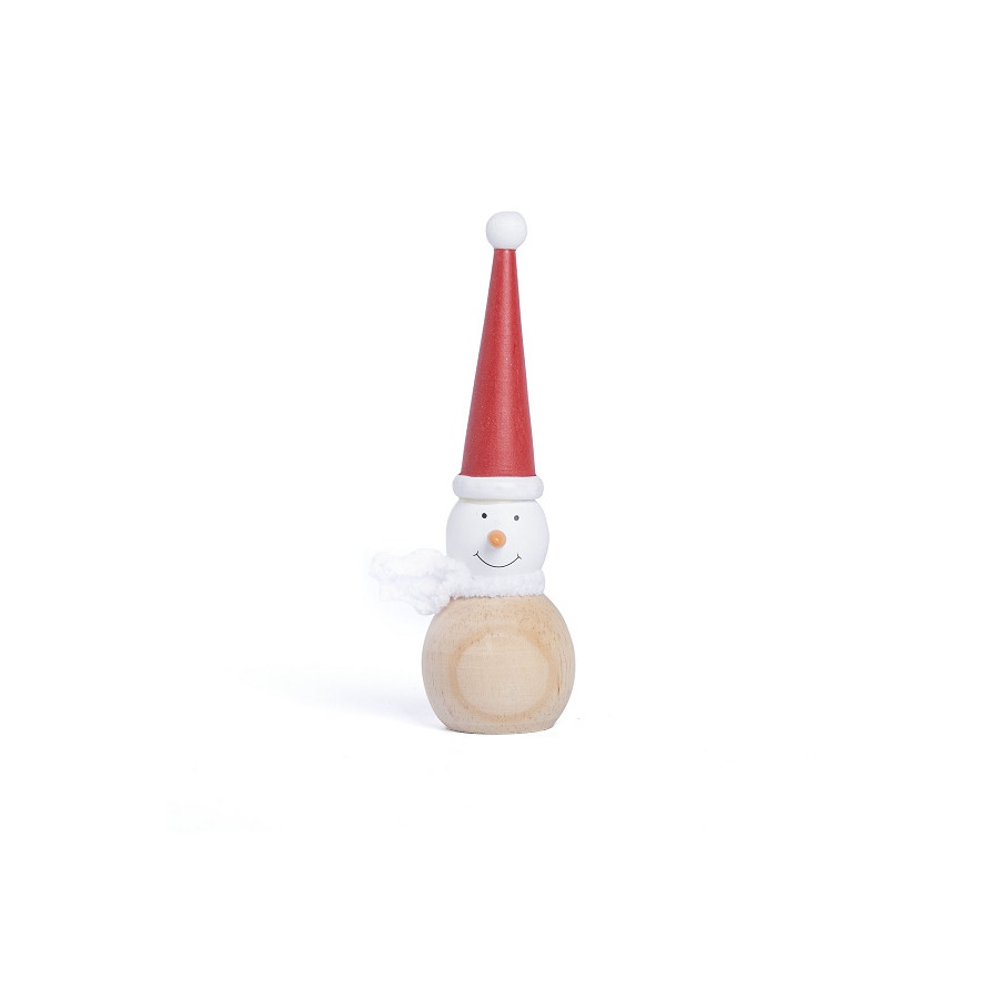 Santa o Snowman en Madera Rojo