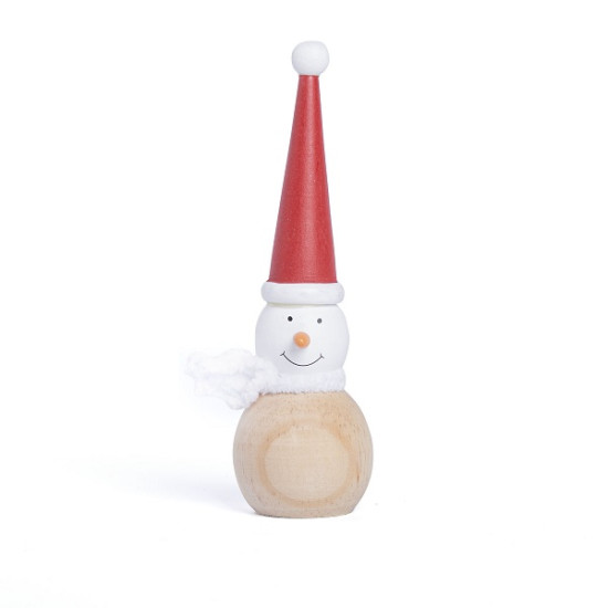 Santa o Snowman en Madera Rojo