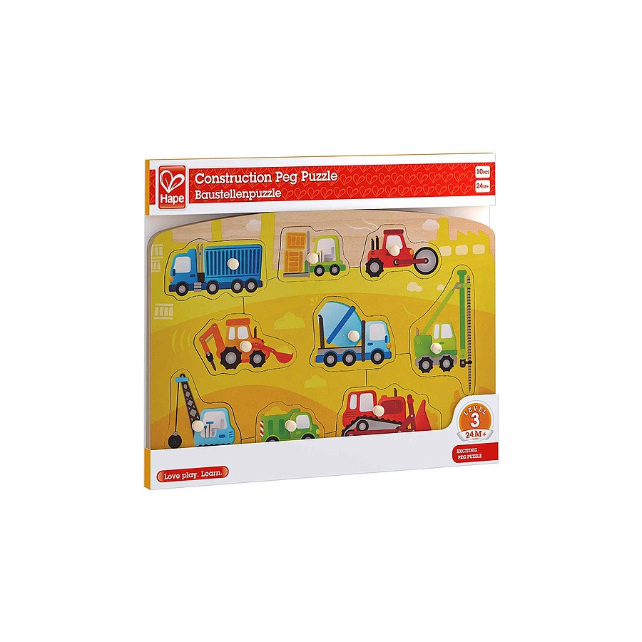 Puzzle 10 Piezas Vehiculos De Construccion Hape
