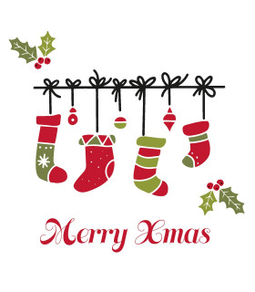 Servilletas 33x33 Stockings Xmas