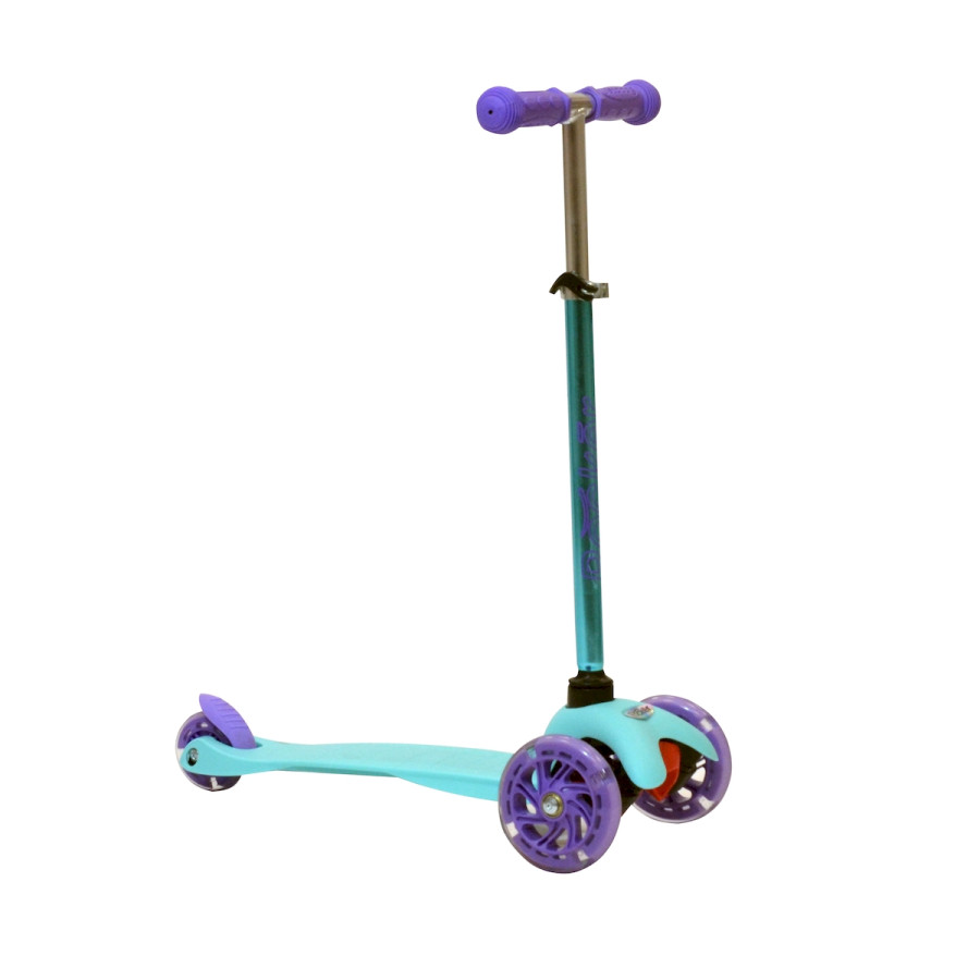 Monopatín de Aluminio Rocker Mini de 3 Ruedas Turquesa y Violeta