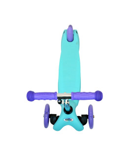 Monopatín de Aluminio Rocker Mini de 3 Ruedas Turquesa y Violeta