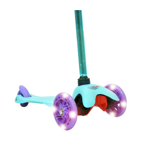 Monopatín de Aluminio Rocker Mini de 3 Ruedas Turquesa y Violeta