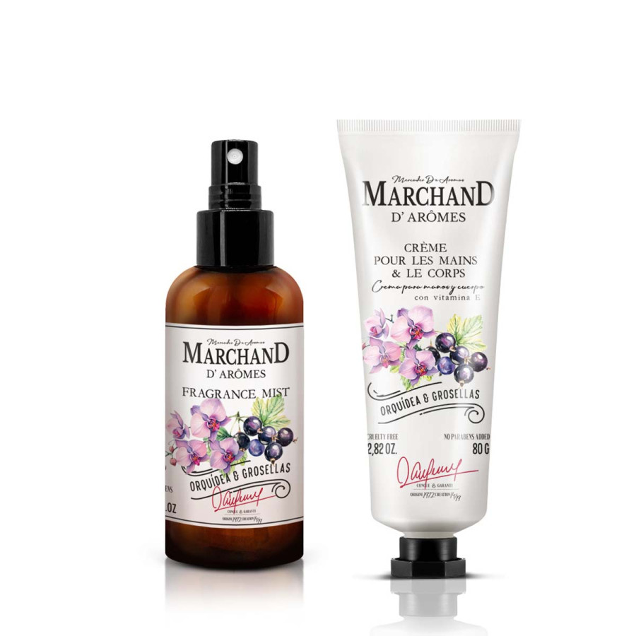 Cubo Marchand D Aromes Fragrance Mist y Crema de Manos y Corporal Orquídea y Grosellas