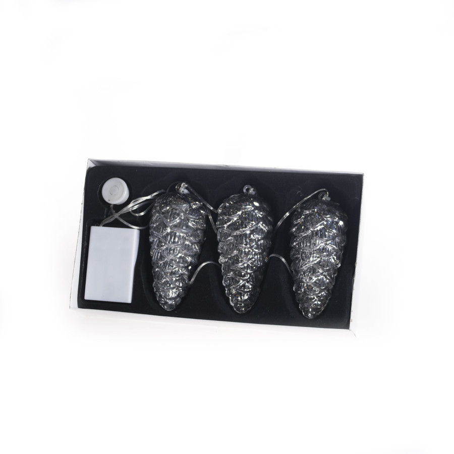 3 luces Piñas Plateadas Alparamis