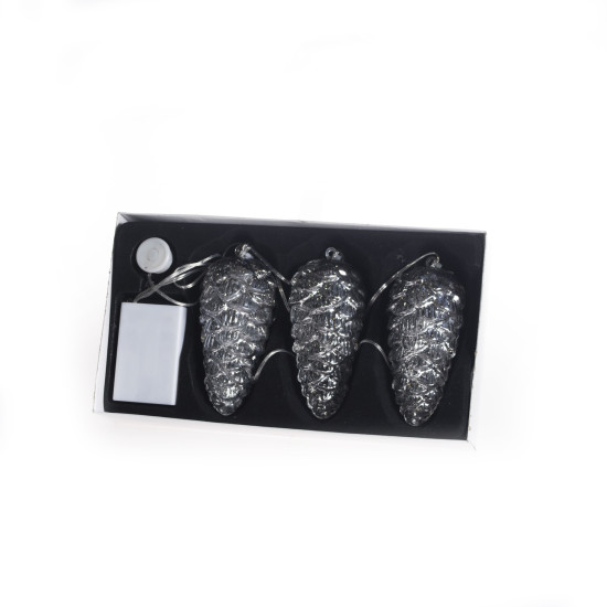 3 luces Piñas Plateadas Alparamis