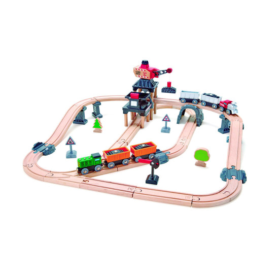 Set de Carga Minera de Vías y Trenes de Juguete Hape