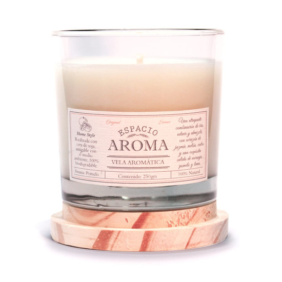 Vela de Soja Aromática 250 g Línea Clásica Pomelo Espacio Aroma