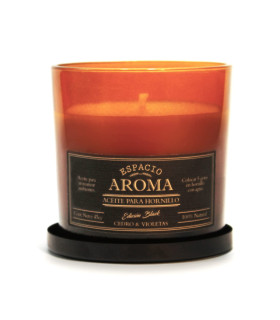 Vela de Soja Aromática 250 g Línea Black Cedro y Violetas Espacio Aroma