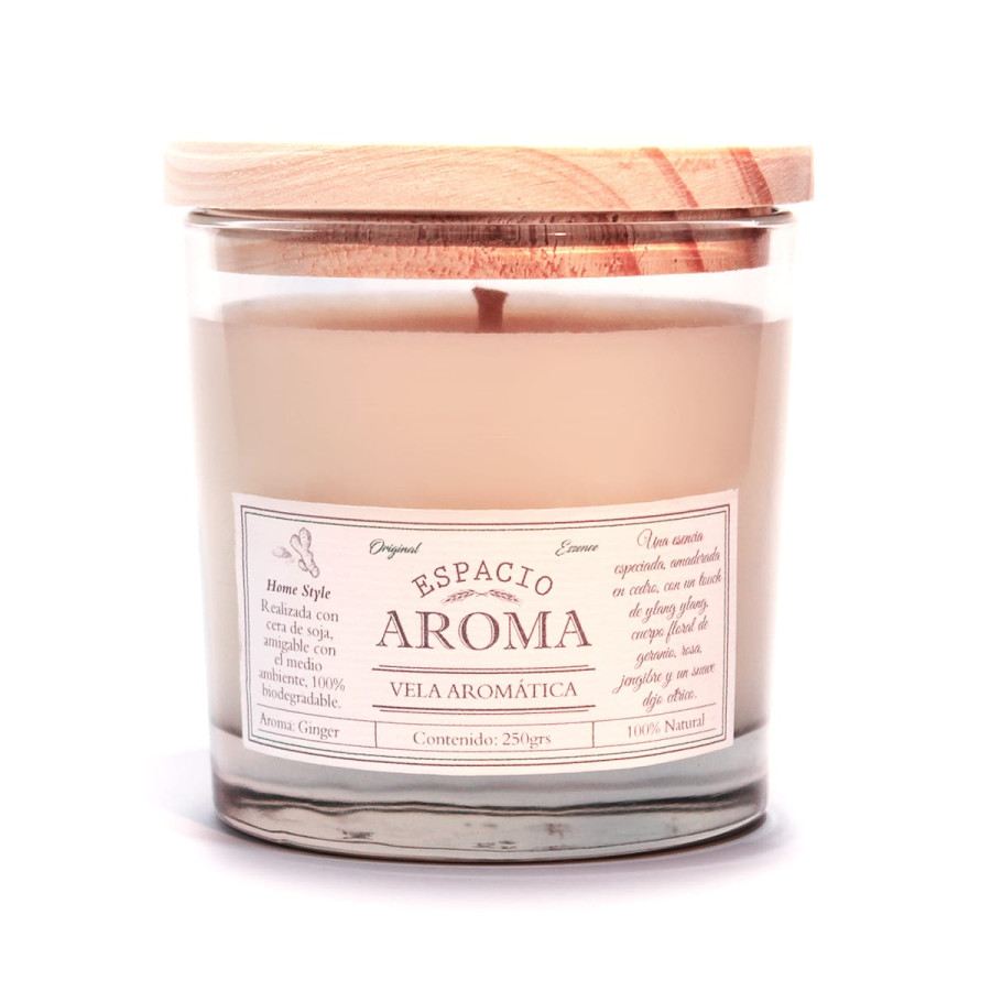 Vela de Soja Aromática 250 g Línea Clásica Jengibre Espacio Aroma