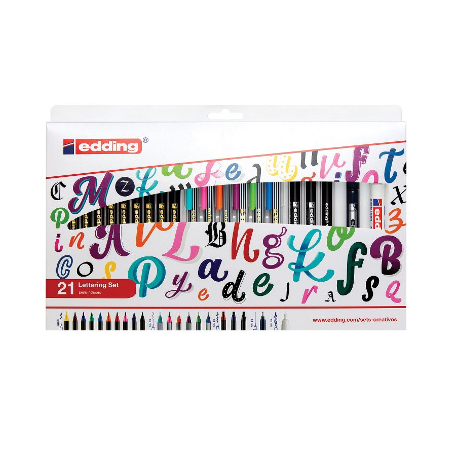 Set Creativo Edding Para Lettering 21 Colores