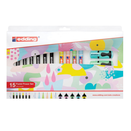Set Creativo Edding Pastel Power 15 Piezas