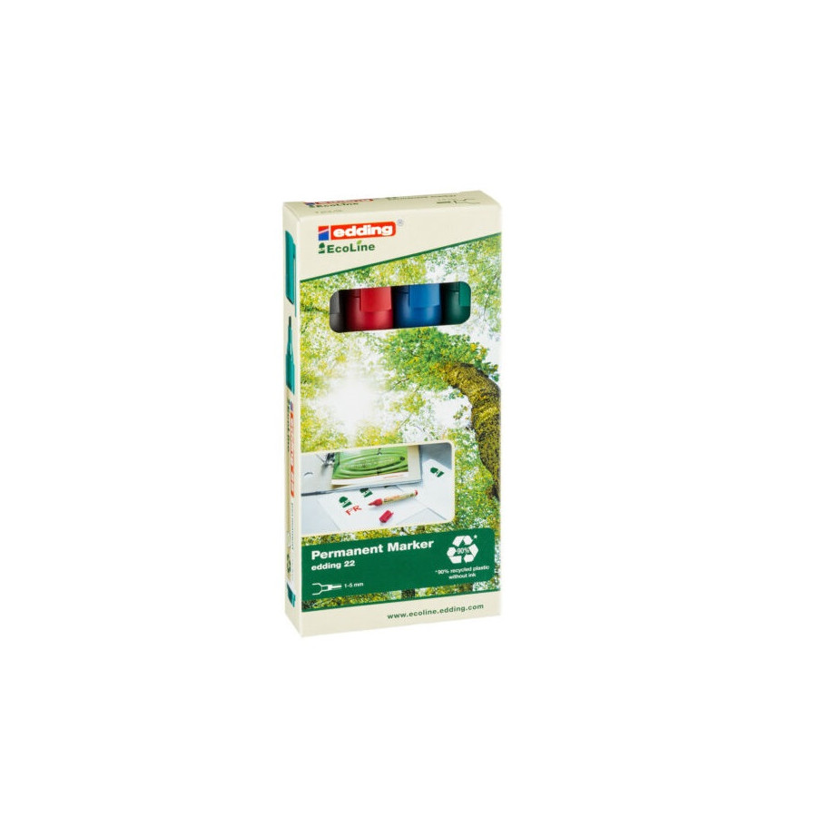 Marcador Permanente Edding Ecoline 22 4 colores