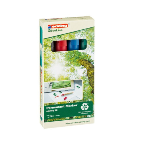 Marcador Permanente Edding Ecoline 22 4 colores