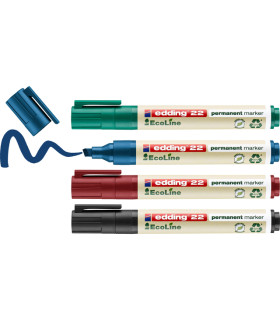 Marcador Permanente Edding Ecoline 22 4 colores