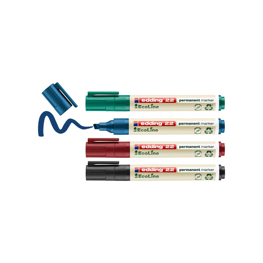Marcador Permanente Edding Ecoline 22 4 colores