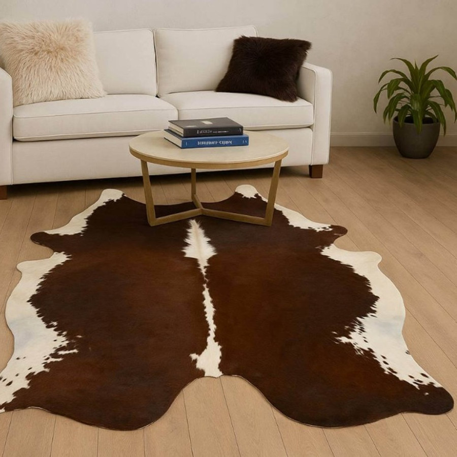 Cuero Vacuno Marrón y Blanco   1.80 m * 2.05 m