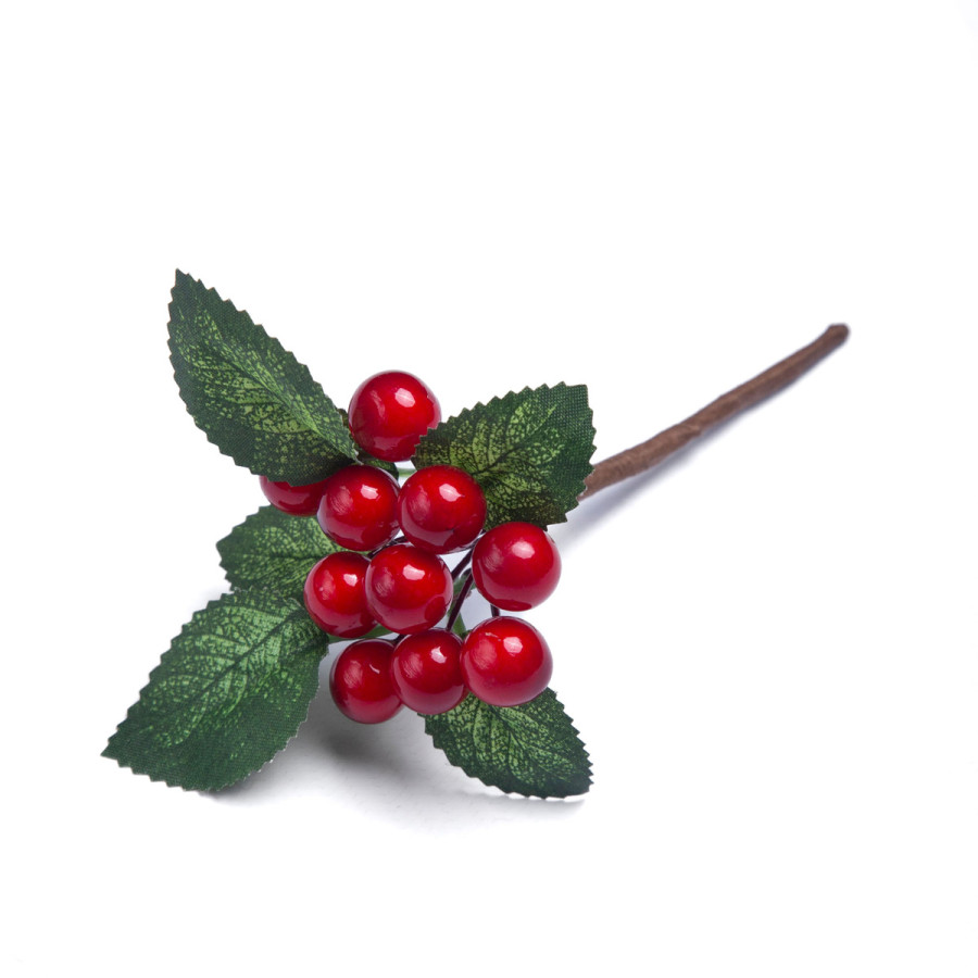 Adorno Mini Pick de Bayas Rojas 10 cm Alparamis L24-197