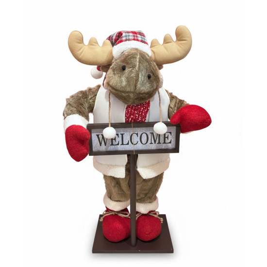 Figura de Reno con Cartel 90 cm Alparamis
