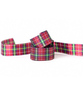 Cinta Escocesa Metalizada Bordó 2.5 cm x 10 metros