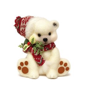 Adorno de Oso Polar con Gorro Sentado 22 cm Alparamis