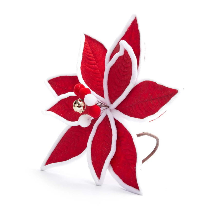 Adorno Estrella Federal Roja Borde Blanco 30 cm Alparamis A24-3804