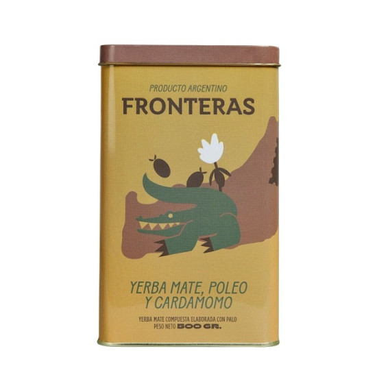 Lata Yerba Mate Fronteras 500 gr poleo y cardamomo