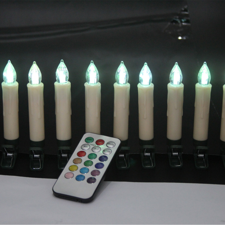 Set de 10 Velas LED con Funciones Color 6 cm Alparamis