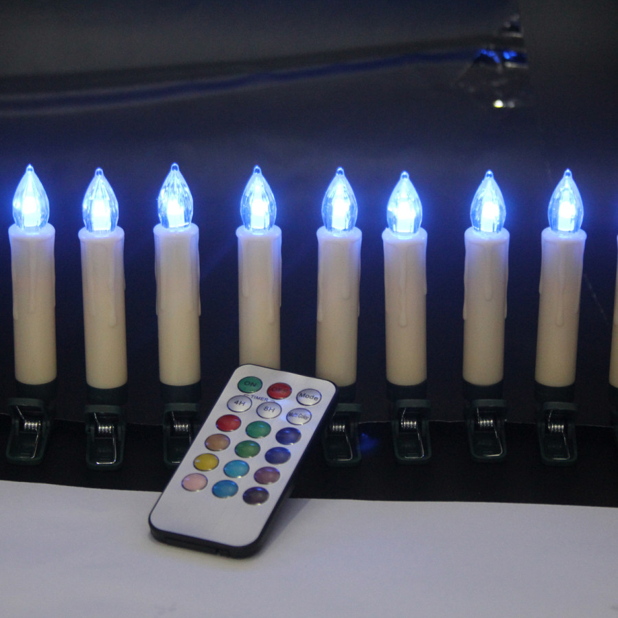 Set de 10 Velas LED con Funciones Color 6 cm Alparamis