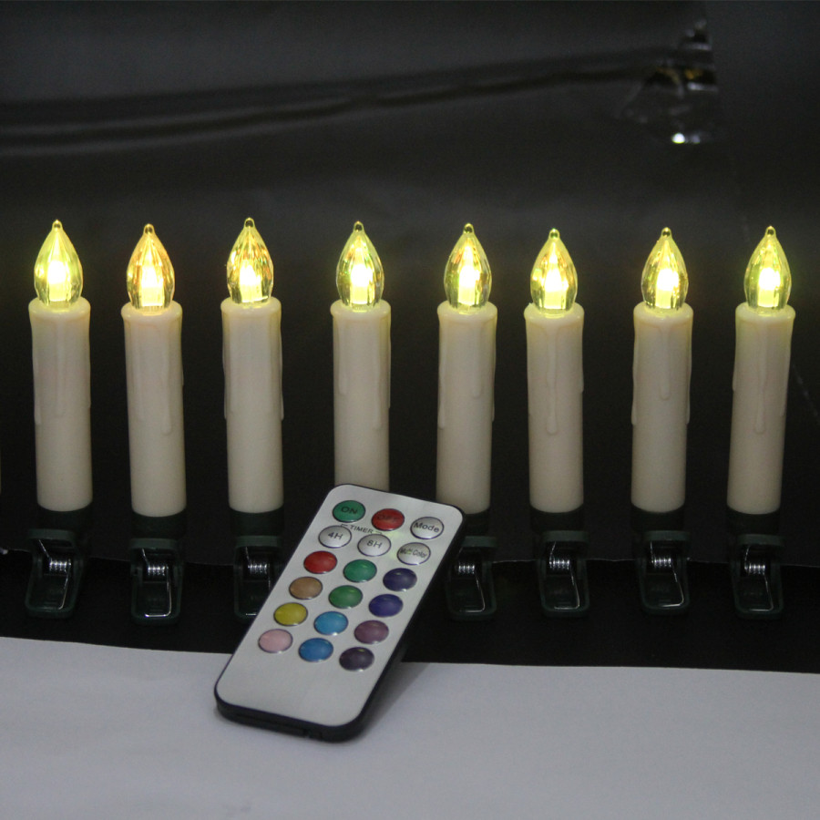 Set de 10 Velas LED con Funciones Color 6 cm Alparamis