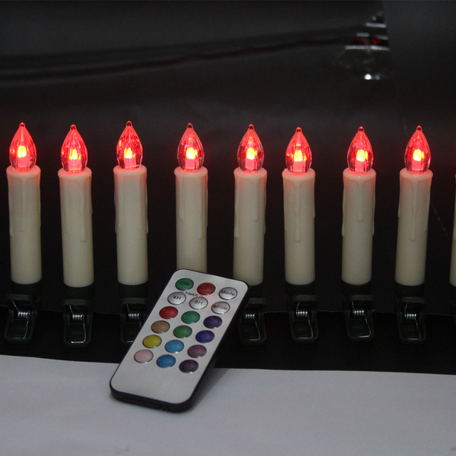 Set de 10 Velas LED con Funciones Color 6 cm Alparamis