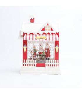 Adorno de Casita de Santa con LED 25 cm Alparamis