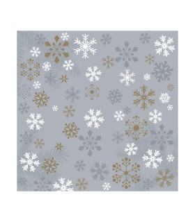 Servilletas 33 x 33 cm Traditional Snow Grey Xmas