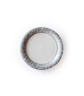 Plato de Polipapel Hojas Plateadas x 6